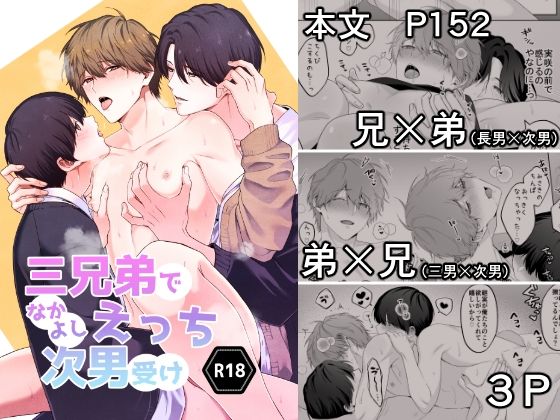 三兄弟でなかよしえっち次男受け_000